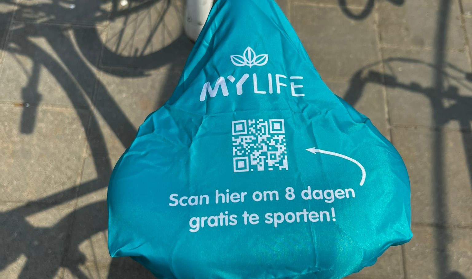 zadelhoes van mylife op fiets