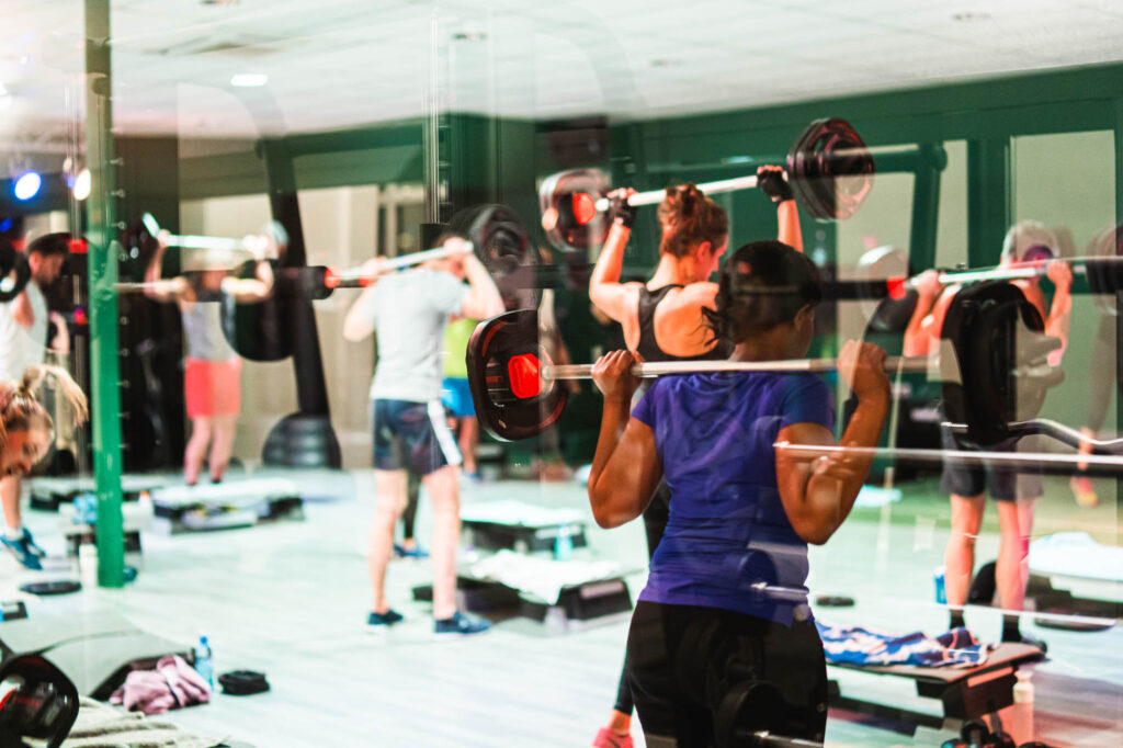 bodypump oefening in de een groep
